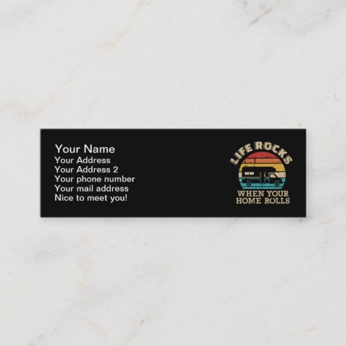 Life rocks when your home rolls vintage RV Mini Business Card