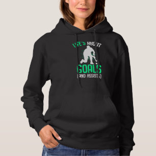 Life´s About Goals Field Hockey Player Youth Kids Hoodie