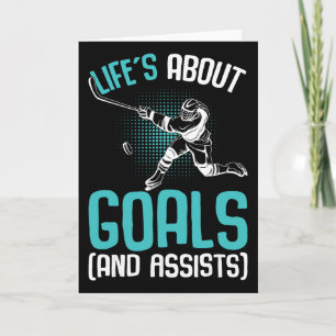 Life´s About Goals Hockey Player Ice Hockey Youth  Card