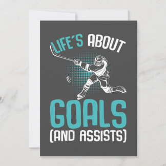 Life´s About Goals Hockey Player Ice Hockey Youth  Holiday Card