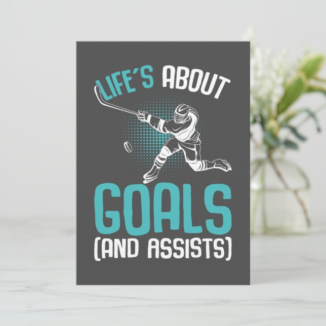 Life´s About Goals Hockey Player Ice Hockey Youth  Invitation (Standing Front)