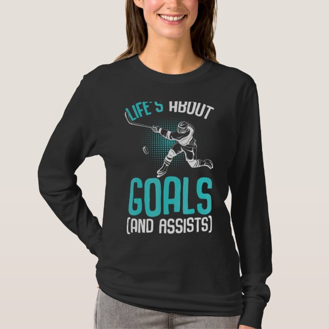 Life´s About Goals Hockey Player Ice Hockey Youth  T-Shirt (Front)