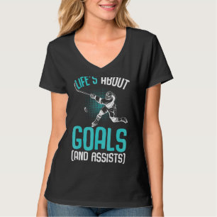 Life´s About Goals Hockey Player Ice Hockey Youth  T-Shirt