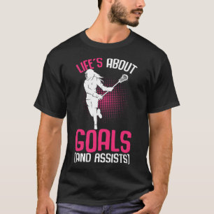 Life´s About Goals Lacrosse Player Youth Girls Kid T-Shirt