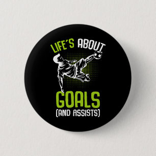 Life´s About Goals Soccer Player Boys Kids Youth  Button