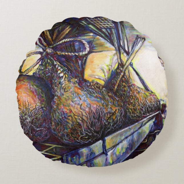 Life’s Hurling Destiny Round Pillow (Front)