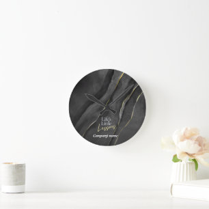 Life’s Little Lessons – Black & Gold Self-Discover Round Clock