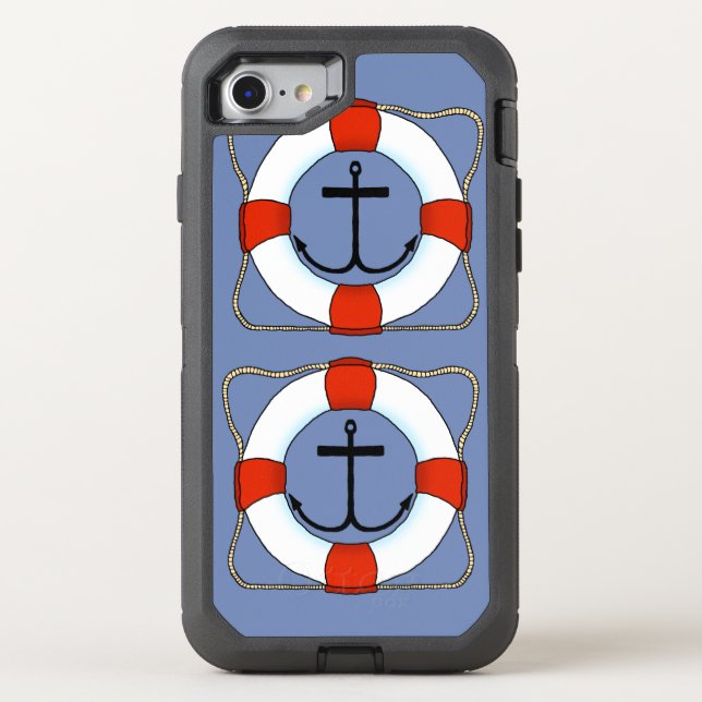 Life Saver and Anchor Boating Otterbox Cell Phone Otterbox iPhone Case (Back)