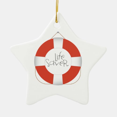 Life Saver Ceramic Ornament