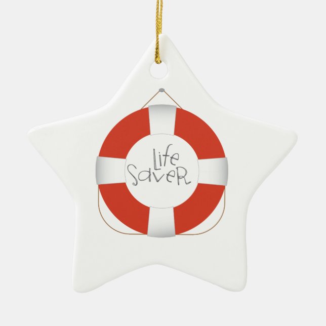 Life Saver Ceramic Ornament (Front)