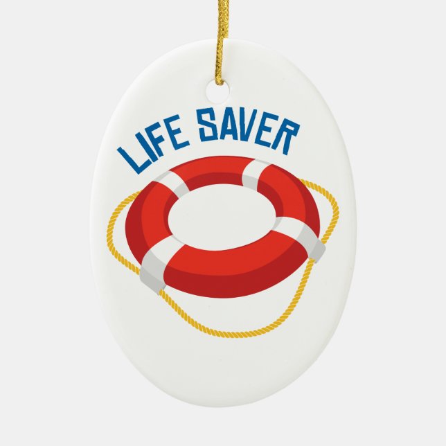 Life Saver Ceramic Ornament (Front)