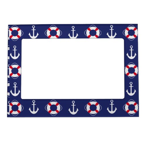 Life Savers  Anchors Nautical Pattern Magnetic Frame