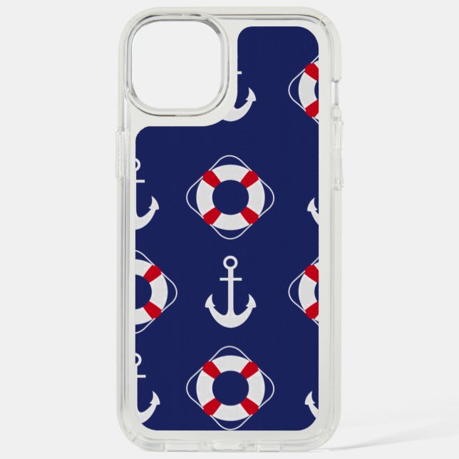 Life Savers & Anchors Nautical Pattern Speck iPhone Case (Front)