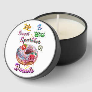 Life Scented Is Sweet With Sparkles Of Donuts Mini Candle Favors