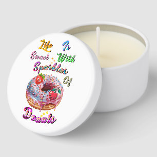 Life Scented Is Sweet With Sparkles Of Donuts Mini Candle Favors