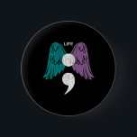 Life Semicolon Wings Suicide Awareness Mental Heal Button<br><div class="desc">Life Semicolon Wings Suicide Awareness Mental Health</div>