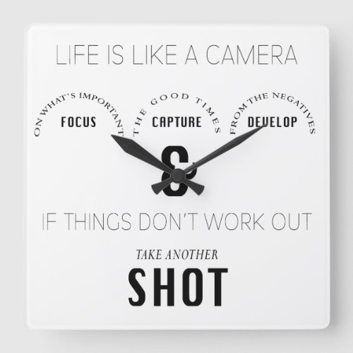Life Shot Photographer Camera Phrase Clock