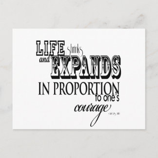 Life shrinks and expands ... Anais Nin Postcard