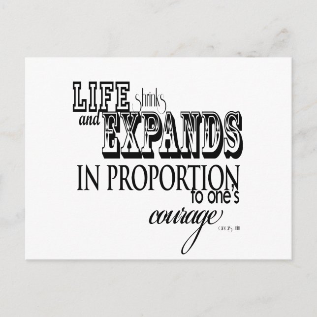 Life shrinks and expands ... Anais Nin Postcard (Front)