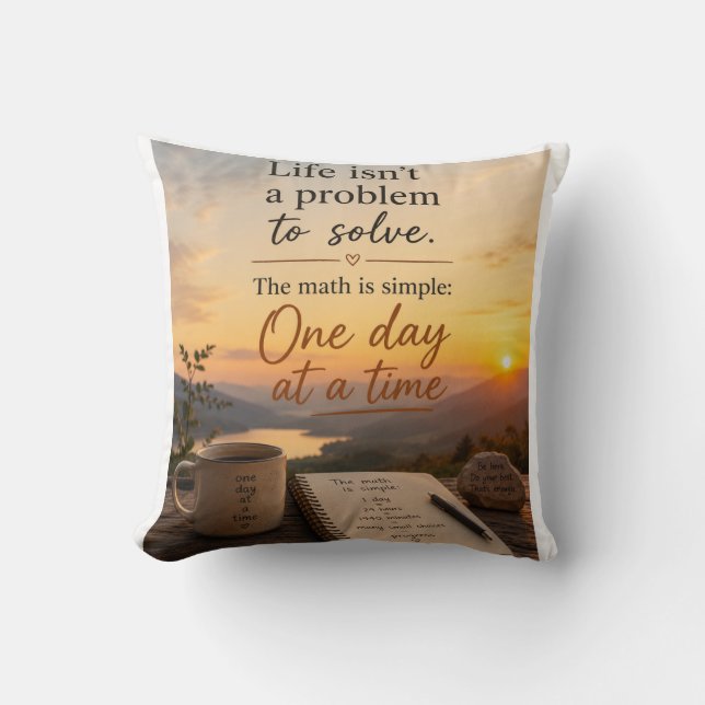 Life simple math 1 day at a time throw pillow (Front)