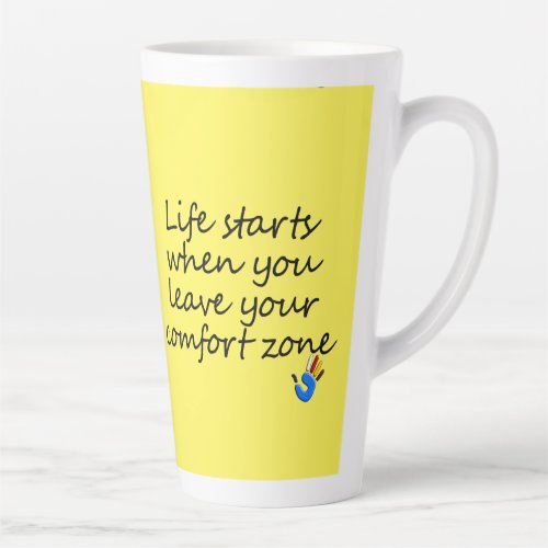 life starts  latte mug