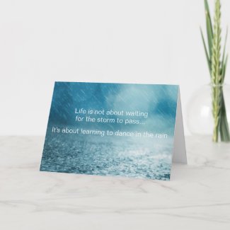 Life Struggles Inspirational Quote Rain Photograph Card