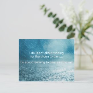 Life Struggles Inspirational Quote Rain Photograph Postcard