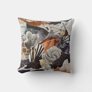 life style Atmosphere color grey, brown, black and Throw Pillow
