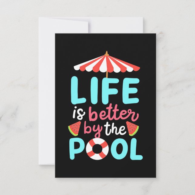 Life Swimmer Is Better By The Pool RSVP Card (Front)