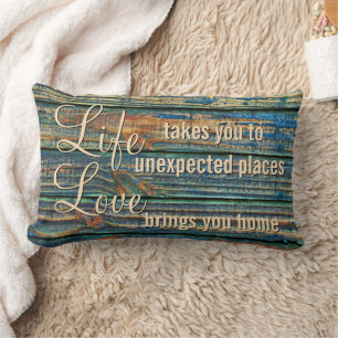 Life Takes You Love Brings You Motivational Quote Lumbar Pillow
