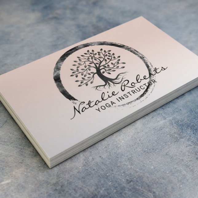 Life Tree Zen Circle Yoga Meditation Wellness Spa Business Card (Creator Uploaded)