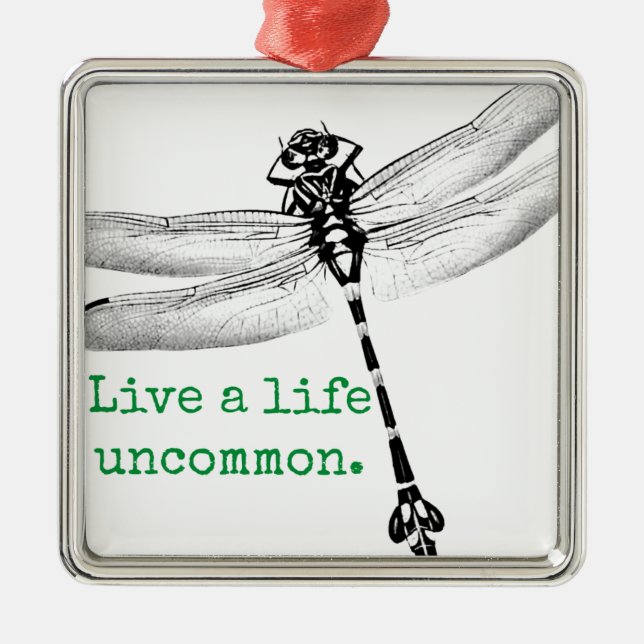 Life Uncommon Dragonfly Metal Ornament (Front)