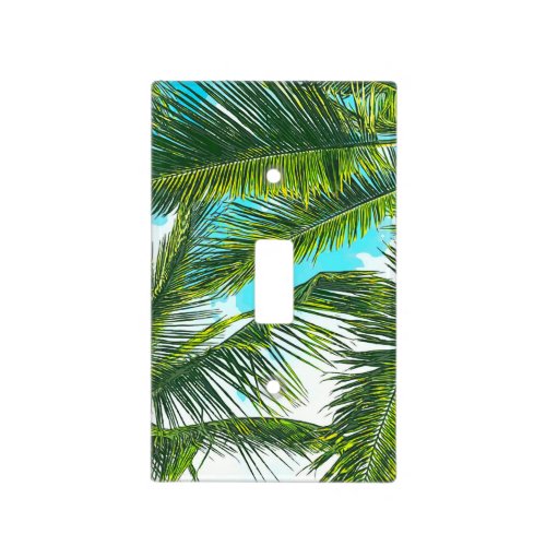 Life Under Palm Trees Colorful Bohemian Beachy Light Switch Cover