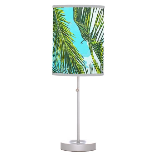 Life Under Palm Trees Colorful Bohemian Beachy Table Lamp