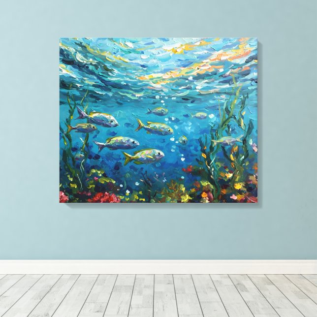 Life Under The Sea Canvas Print (Insitu(Wood Floor))