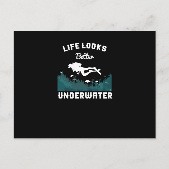 Life Underwater Scuba Diving Diver Marine Holiday Postcard (Front)