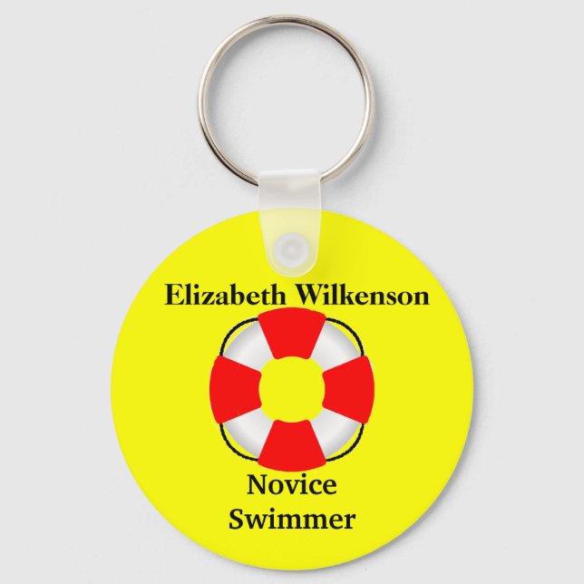 Life Vest Attachment Name Swim Skill Keychain (Front)