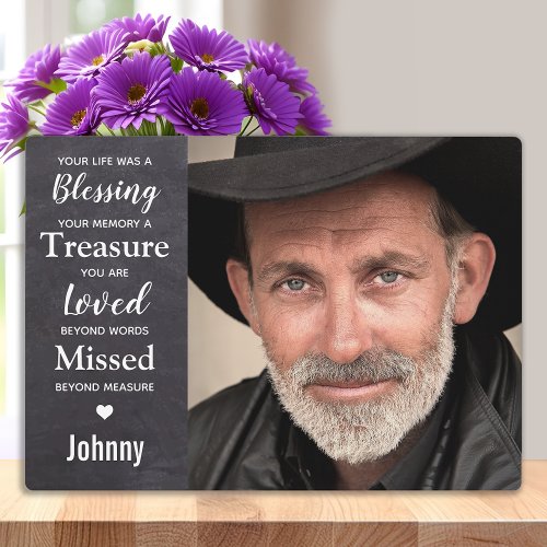 Life was a Blessing Family Photo Keepsake Memorial Plaque