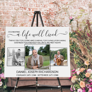 Life Well Lived Memorial Verse Photo Collage Foam Board