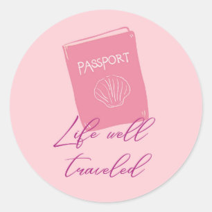 Life Well Traveled Classic Round Sticker