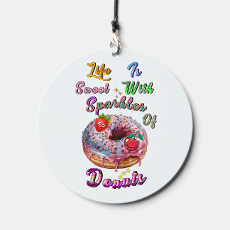 Life Windbells Is Sweet With Sparkles Of Donuts Wind Chime