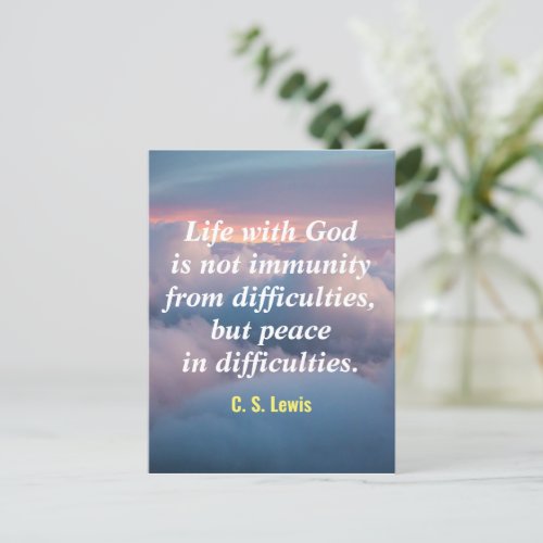Life With God Quote Postcard