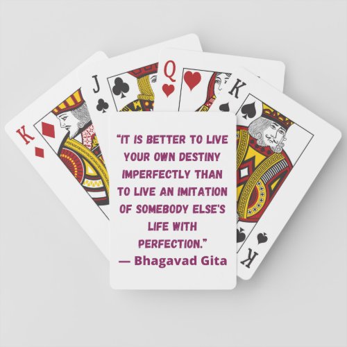Life With Perfection Bhagavad Gita  Poker Cards