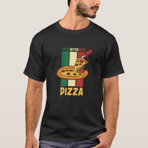 Life With Pizza Ironic Saying Italian Food Pizza C T-Shirt
