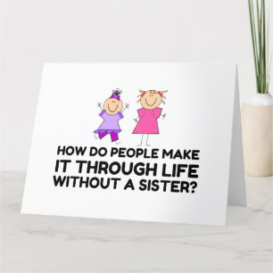 LIFE WITHOUT A SISTER LETTERPRESS THANK YOU CARD