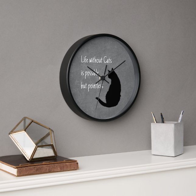 Life without Cats is Possible but Pointless 😸 Clock (Office)