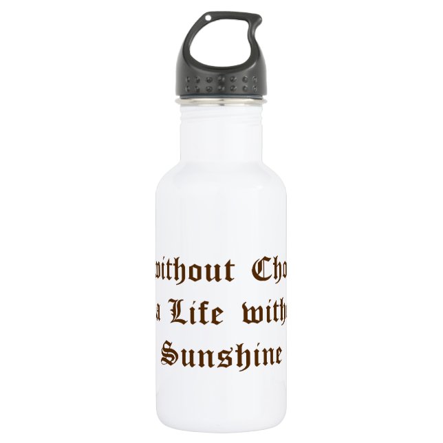 Life without Chocolate is a Life without Sunshine Stainless Steel Water Bottle (Front)