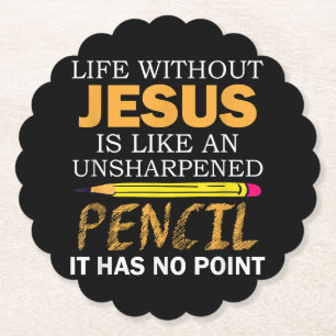 Life Without Jesus Funny Christian Religious Faith Paper Coaster