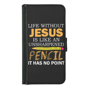Life Without Jesus Funny Christian Religious Faith Samsung Galaxy S5 Wallet Case