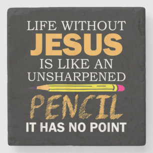 Life Without Jesus Funny Christian Religious Faith Stone Coaster
